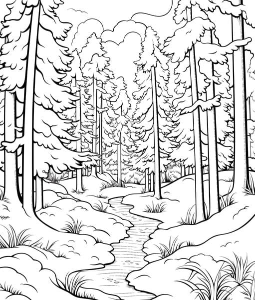 Free printable forest coloring pages list