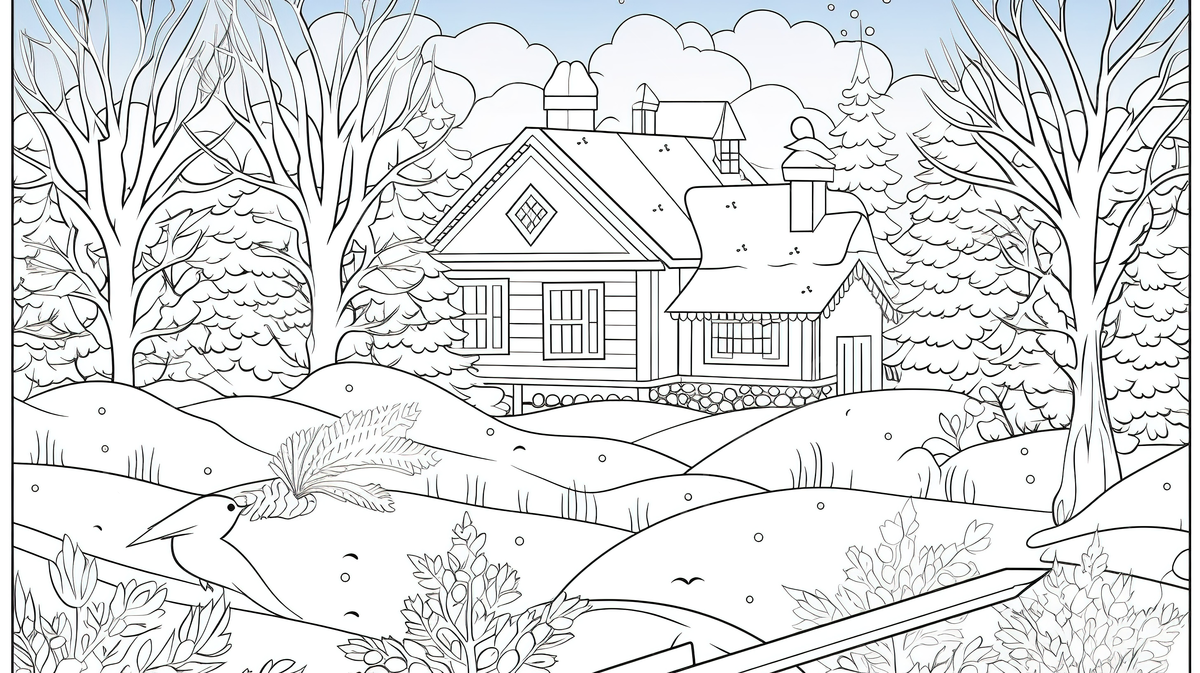 Winter coloring page background winter coloring pictures winter powerpoint winter background image and wallpaper for free download
