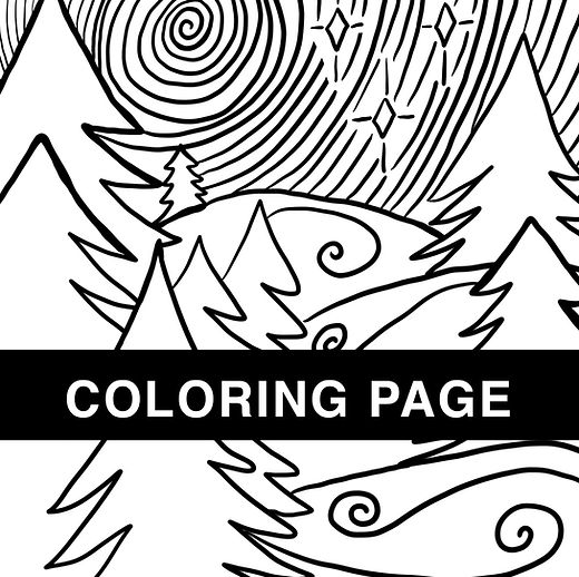 Winter evening coloring page jenny maroney