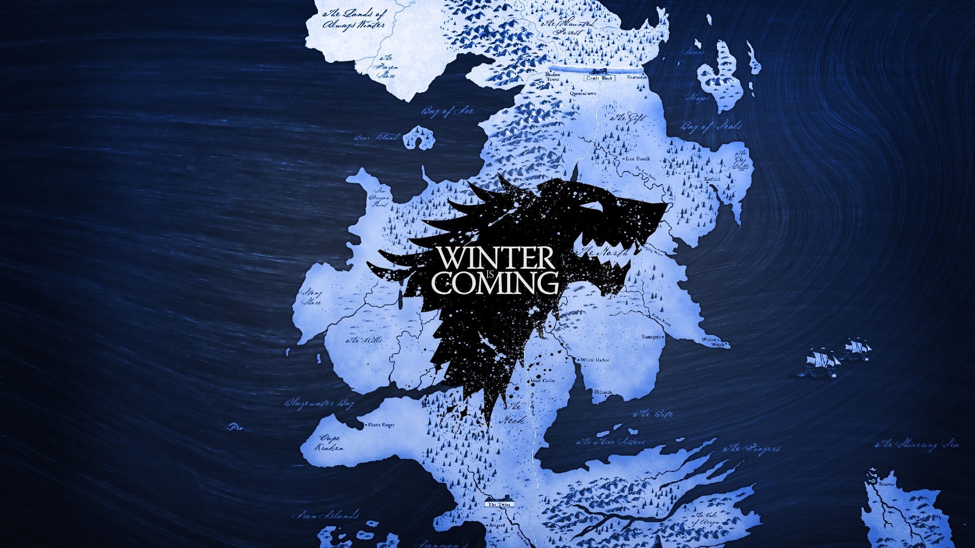 Game of thrones map westeros winterfell a song of ice and fire house stark winter is ing wolf wallpapers hd desktop and mobile backgrounds