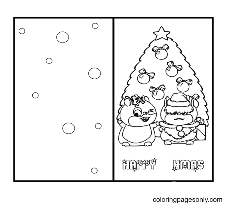 Christmas cards coloring pages printable for free download