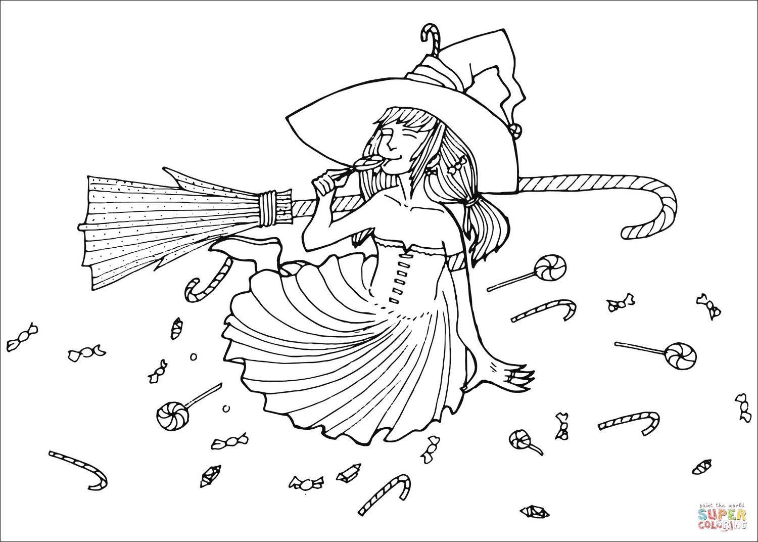 Candy witch coloring page free printable coloring pages