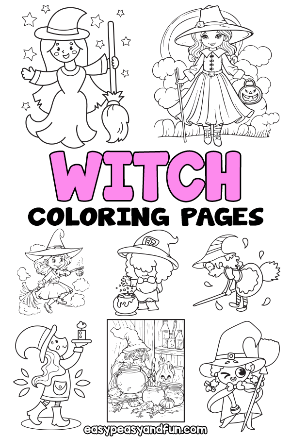 Printable witch coloring pages â sheets