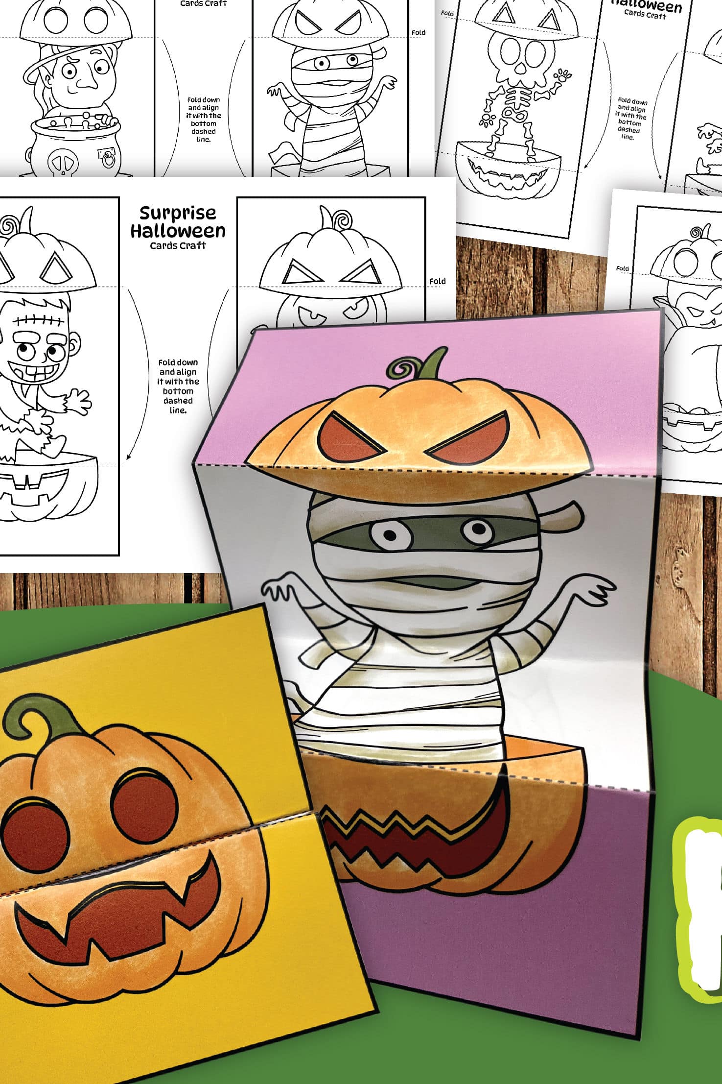 Surprise halloween coloring pages for kids