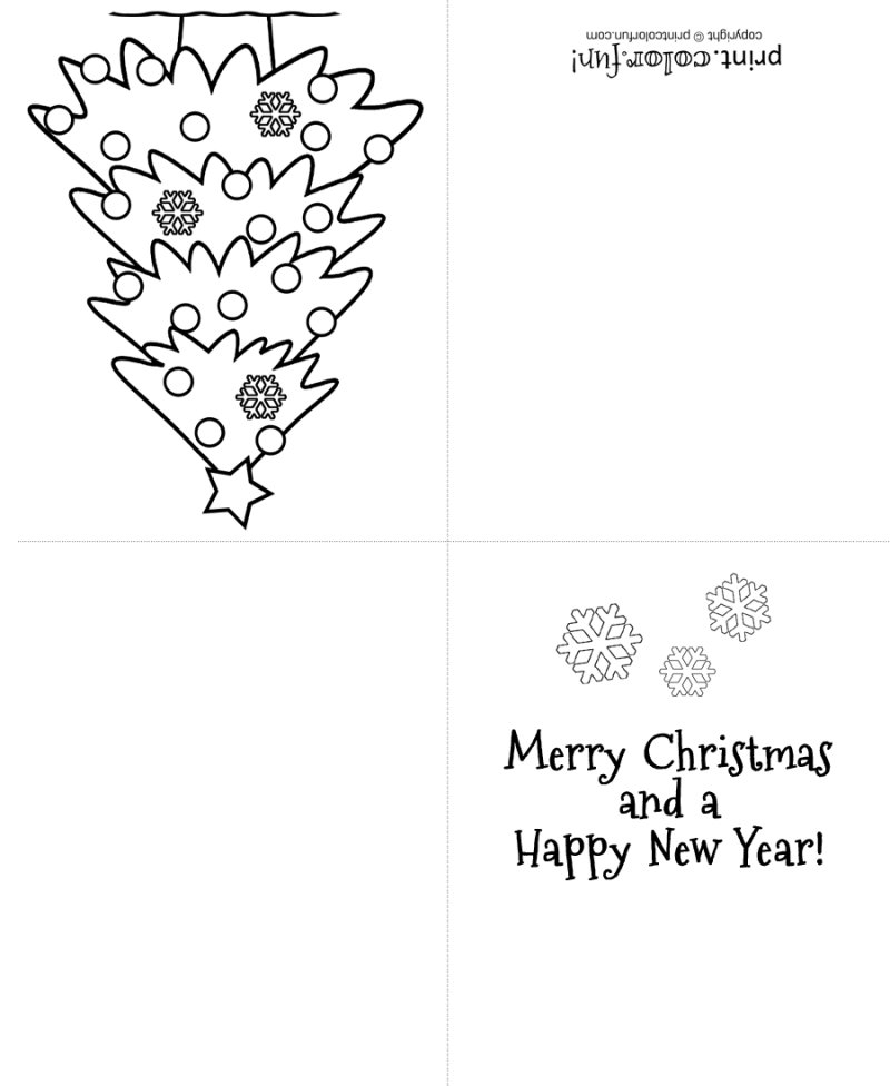 Printable christmas card to color