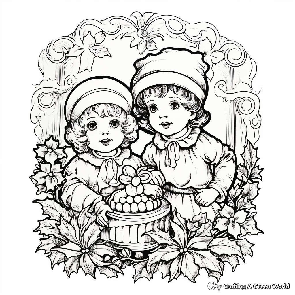Christmas card coloring pages