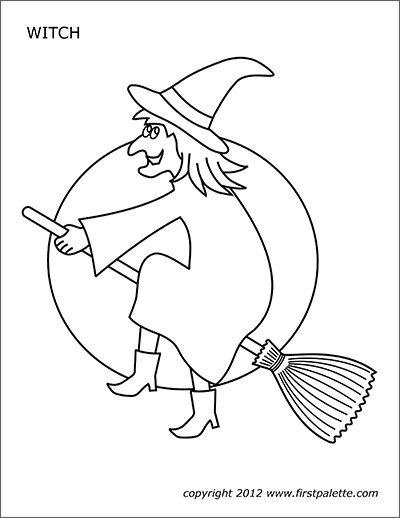 Witch free printable templates coloring pages