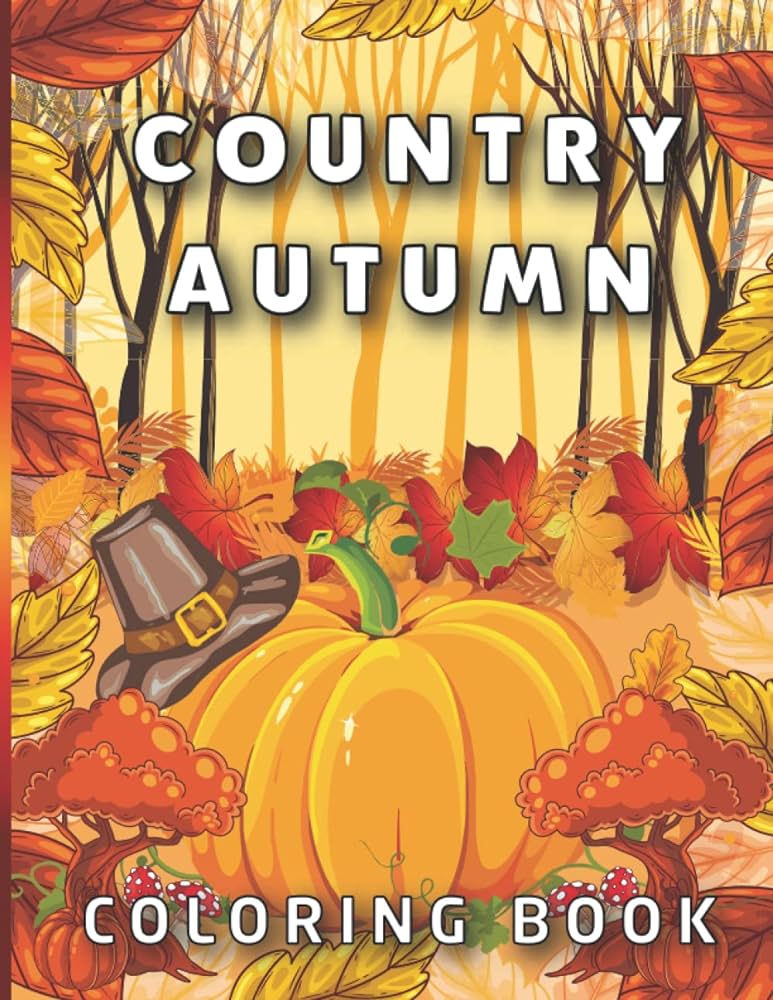 Country autumn coloring book featuring an adult charming autumn country scenes beautiful fall landscapes cute farm animals perfect gift idea over adorable relaxing easy coloring pages jaidan sh