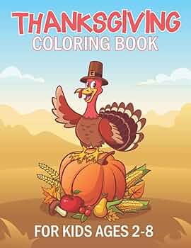 Thanksgiving coloring book for kids super cute thanksgiving coloring pages filled with turkeys pumpkins autumn leaves apes acorns and many more thanksgiving gifts for kids holiday color kid ksiä åki