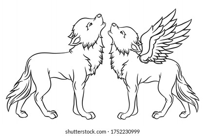 Coloring pages cute beautiful two winged stockvektor royaltyfri