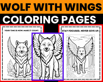Wolf with wings coloring pages
