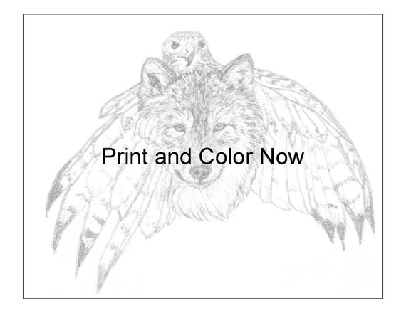 Wolf coloring sheet frame in x color your own wolf transformation wolf download and color now