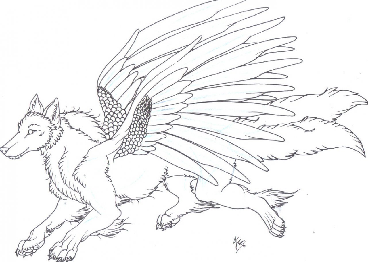 Winged wolf by wingedwolfpup