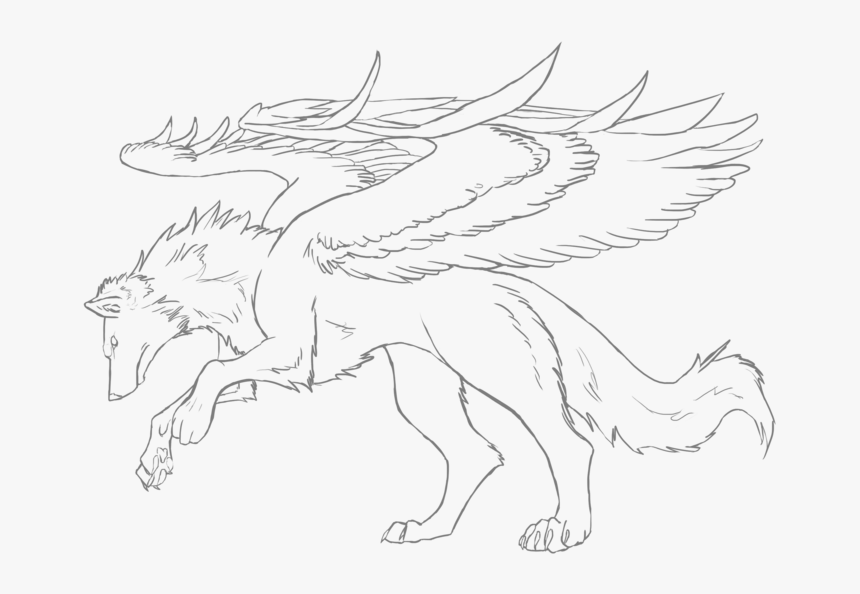 Anime winged wolves coloring pages