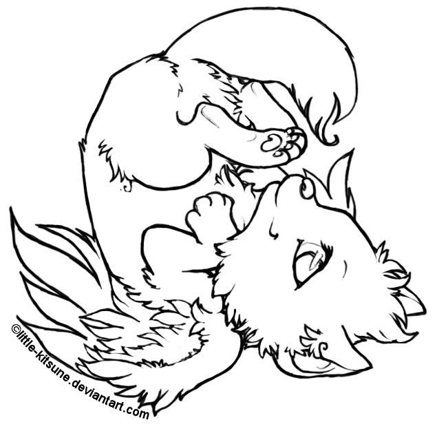 Winged wolf coloring pages