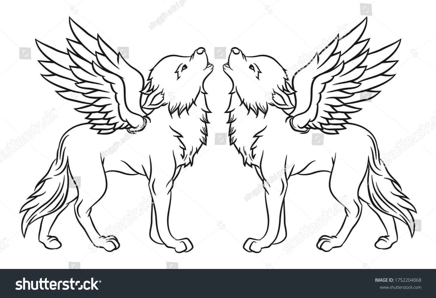 Coloring pages cute beautiful two winged stock vector royalty free