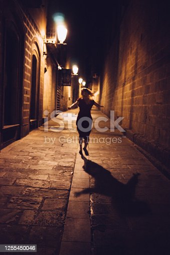 Woman running away stock photos pictures royalty