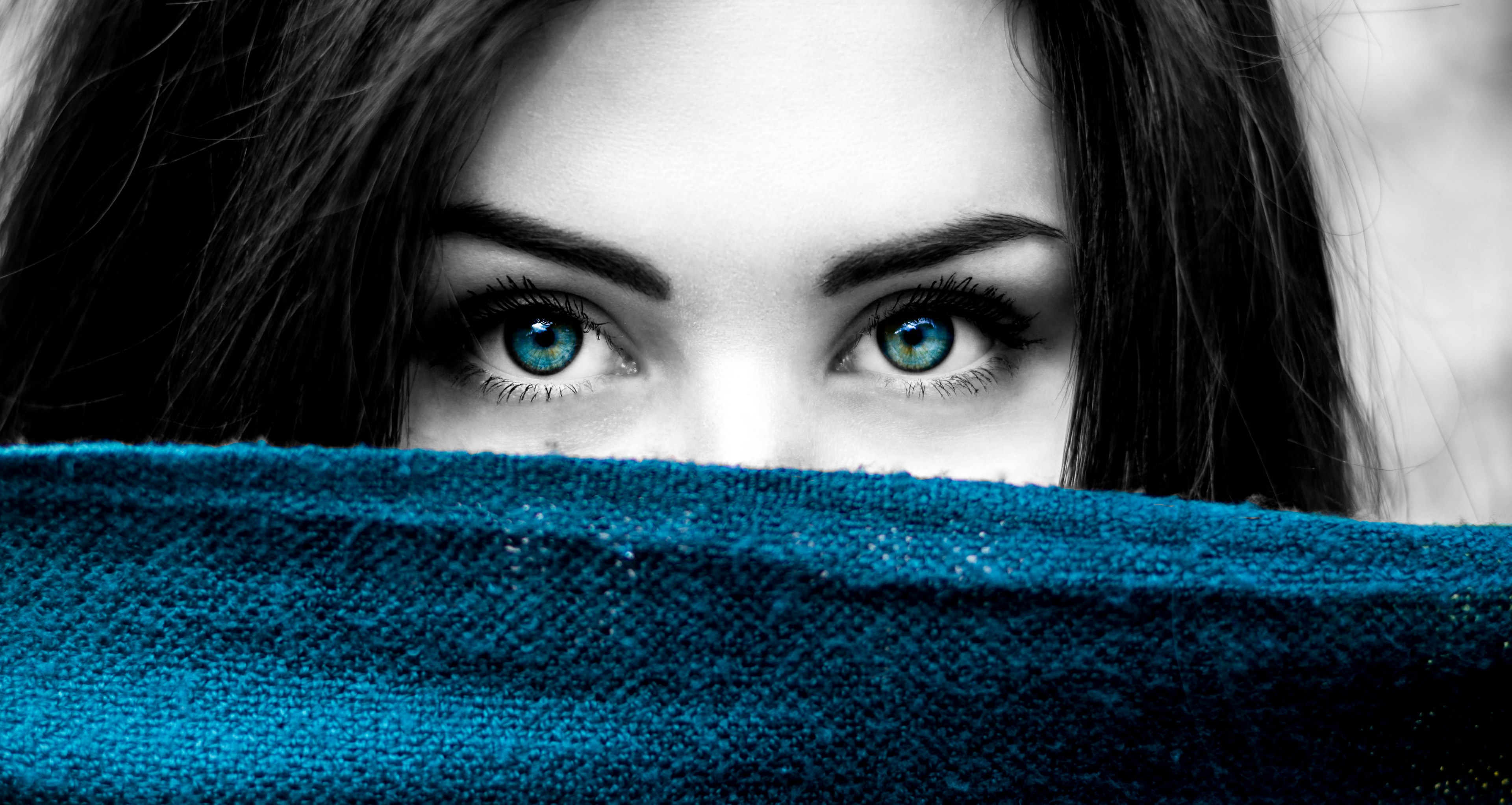 Wallpaper id woman blue eyes blue girl black and white k wallpaper free download