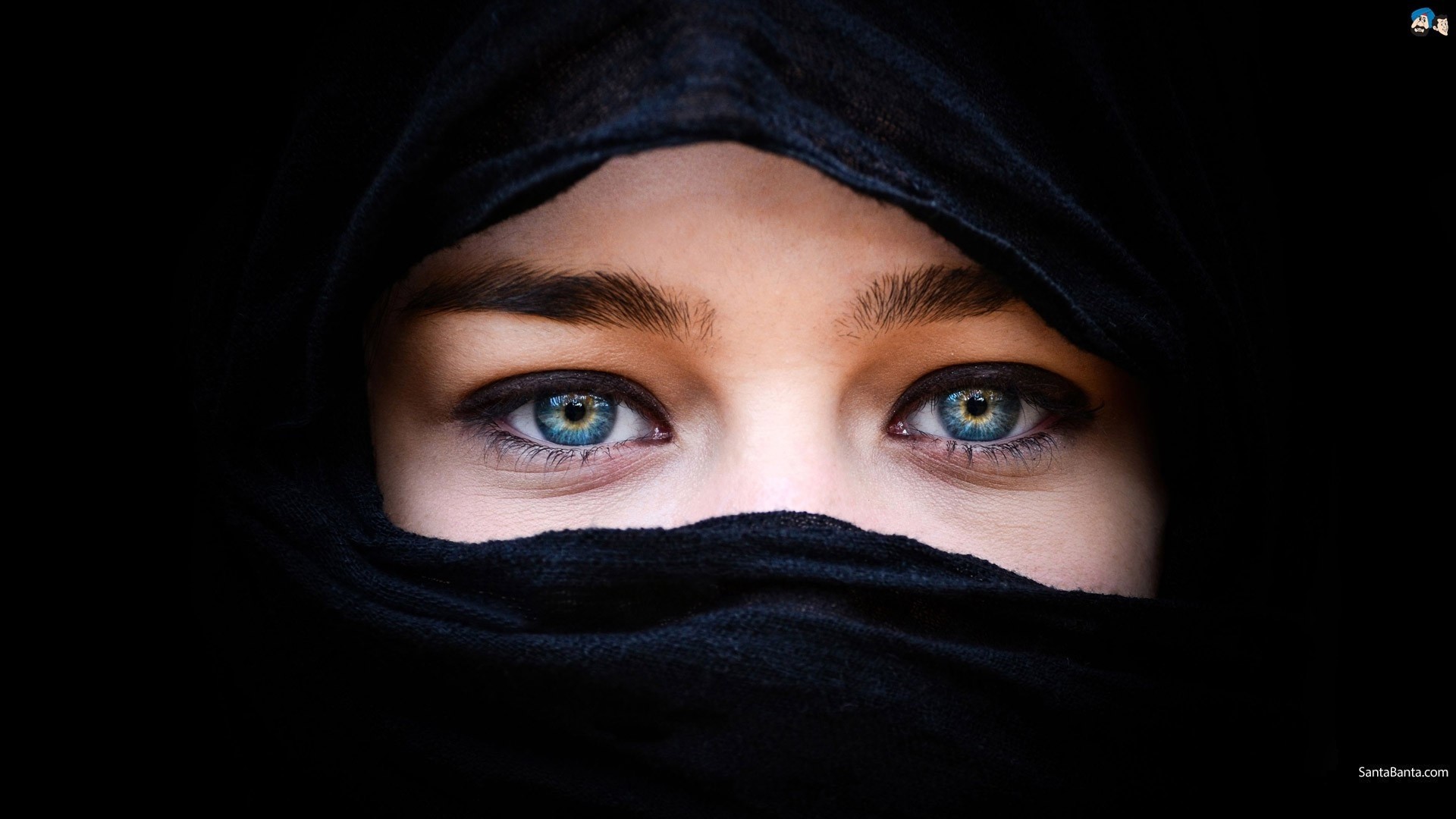 X blue eyes black background hijab arab women wallpaper jpg kb
