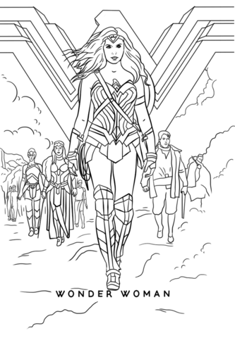 Wonder woman movie coloring page free printable coloring pages