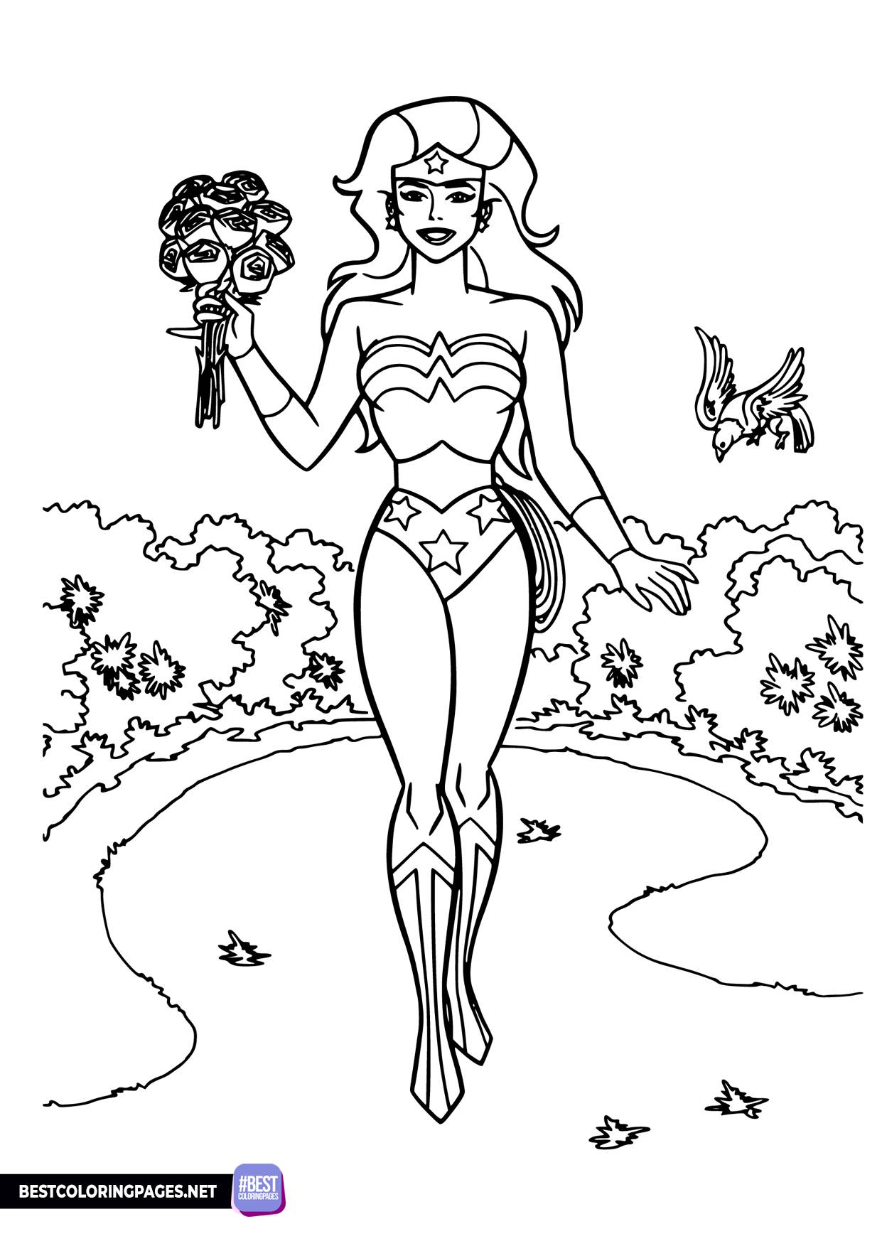 Wonder woman printable coloring sheet