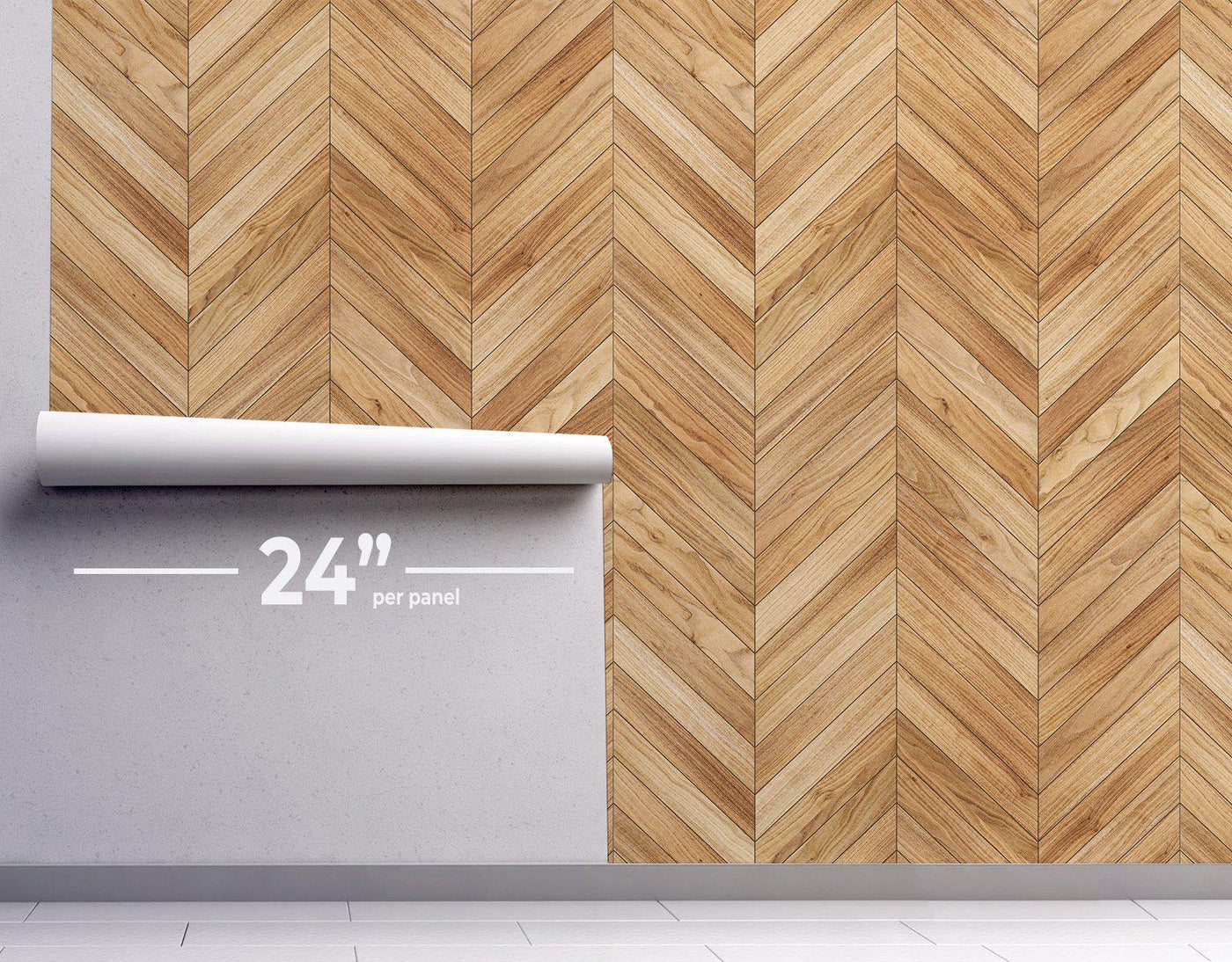 Herringbone wood removable wallpaper