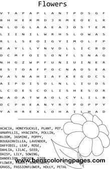 Flowers word search coloring page word search words coloring pages