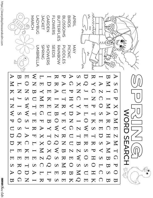 Free printable spring word searches