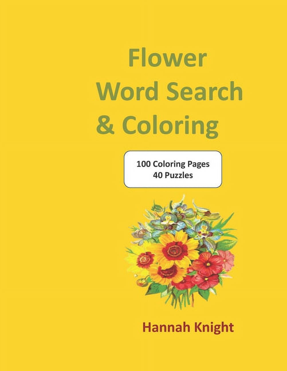 Flower word search and coloring paperback