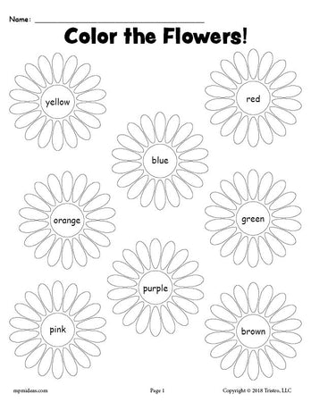 Free flowers coloring pages for kids