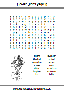 Flower word search
