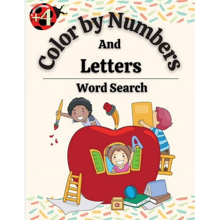 Color by numbers and letters word search flowers with animals in the wild for kids an adult coloring book with fun easy and relaxing coloring pages color by numbers and letters