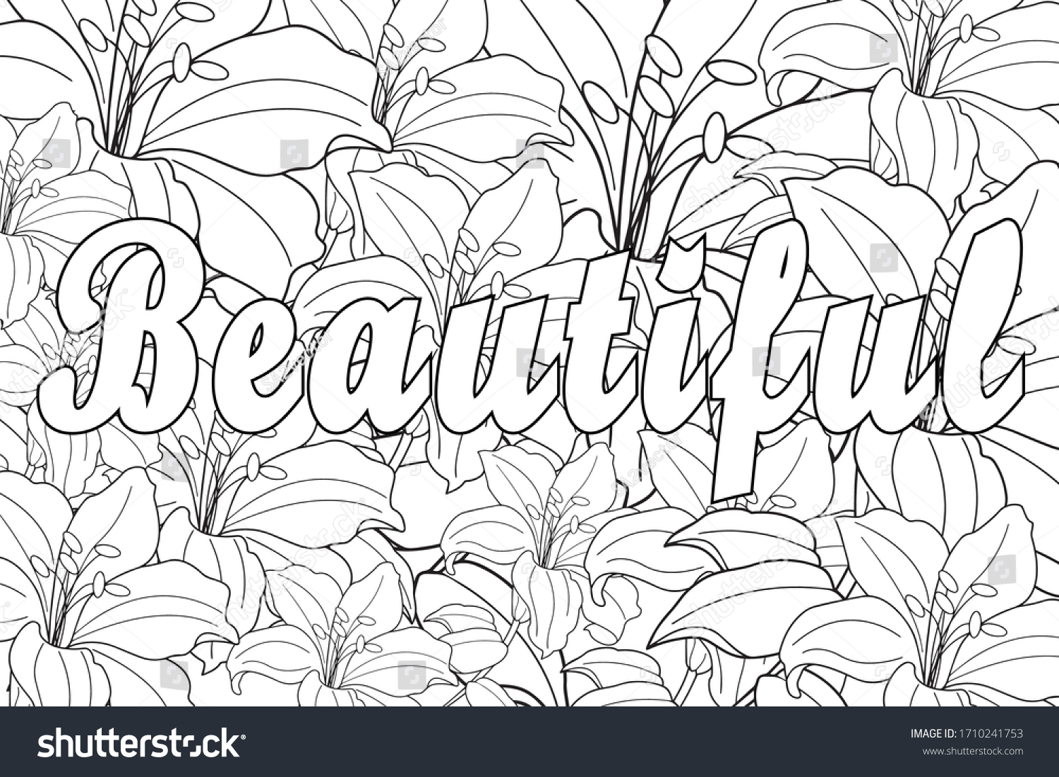 Beautiful coloring pages beautiful flower coloring stock vector royalty free