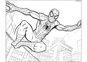 Spiderman coloring pages for adults kids
