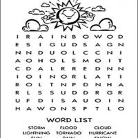Sunny weather word search