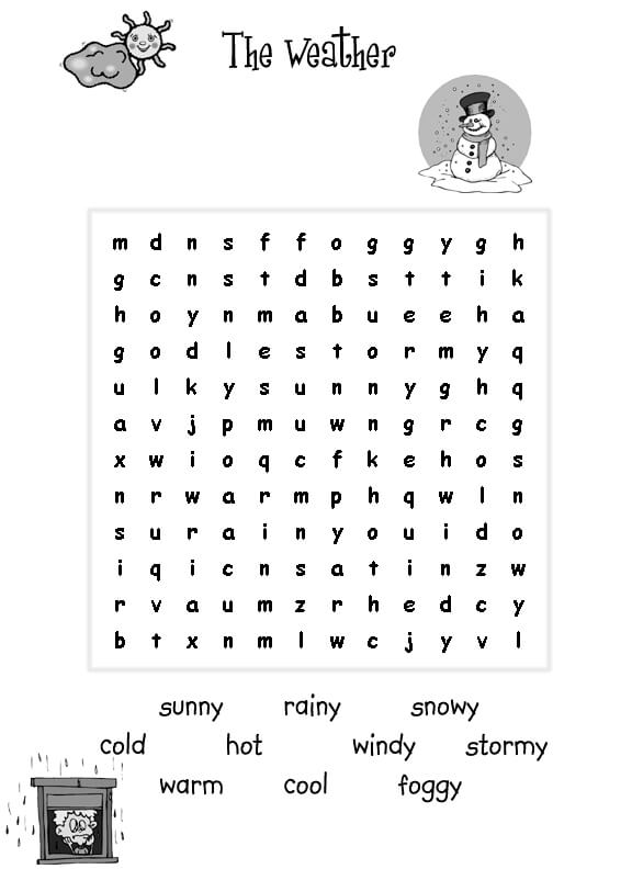 Word search for kids â printable pages