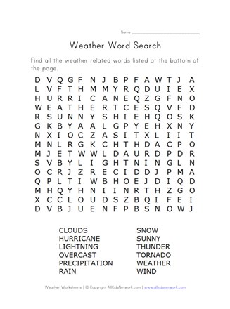 Weather word search all kids network