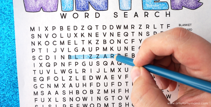Free printable winter word search coloring page artsy