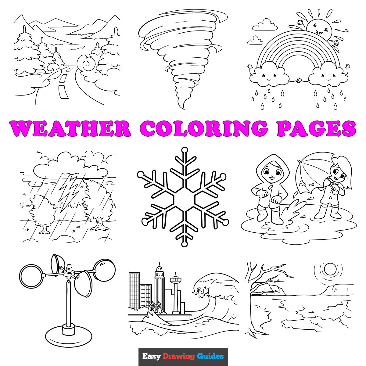 Free printable weather coloring pages for kids