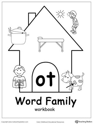Ot word family workbook word families word family worksheets kindergarten word families