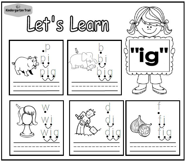 Igâ word family â kindergarten trail