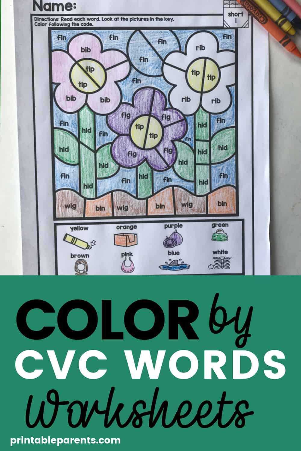 Color by cvc word