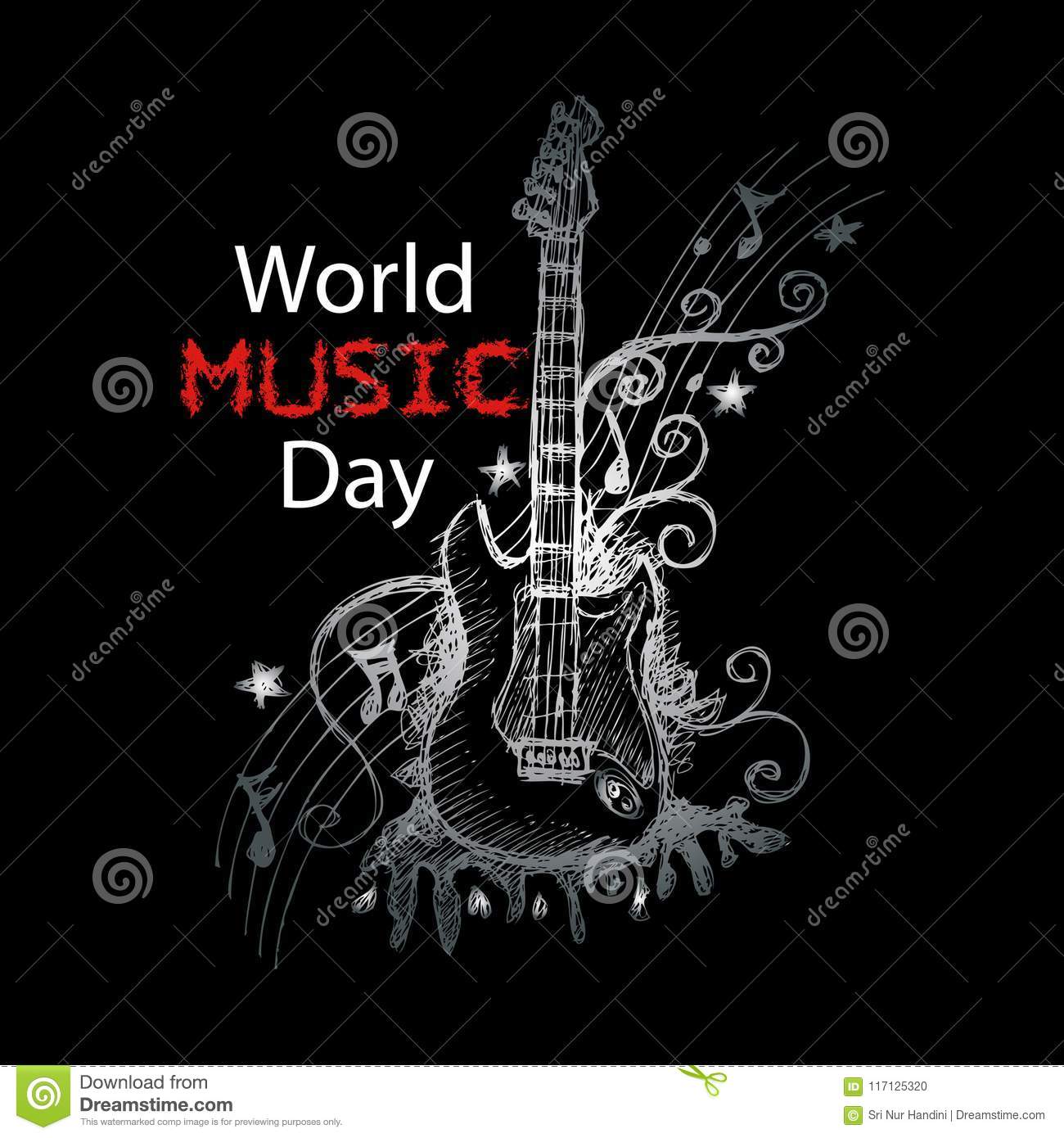 World music day stock vector illustration of greeting