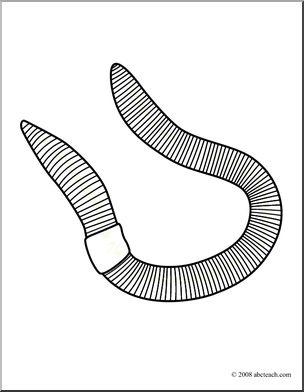 Clip art earthworm coloring page i