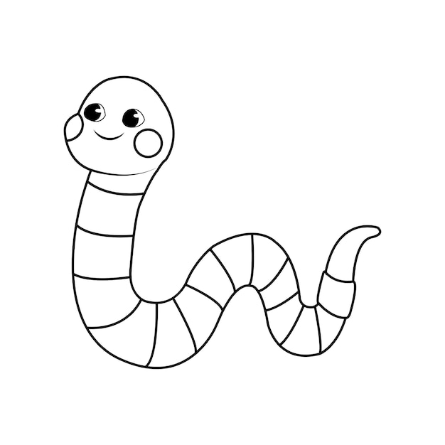 Premium vector worm coloring page