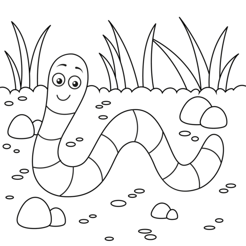 Cute worm coloring page free printable coloring pages