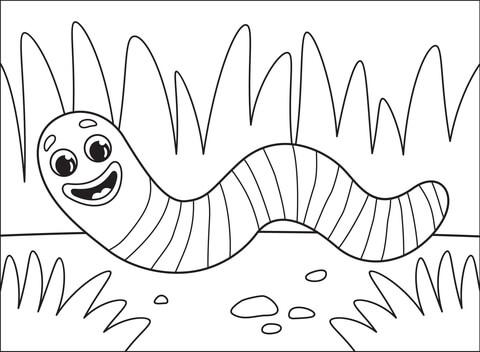 Worm coloring page free printable coloring pages