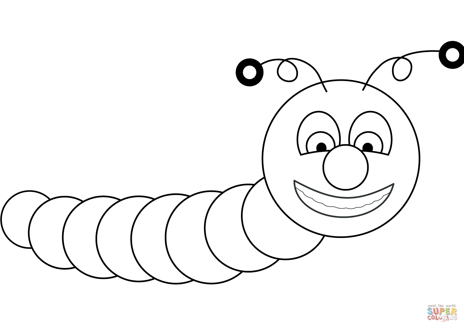 Cartoon worm coloring page free printable coloring pages