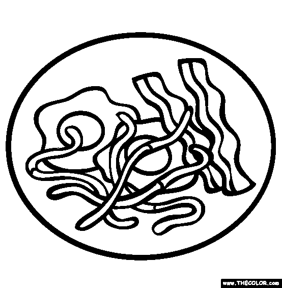 Eggs bacon and wors online coloring page