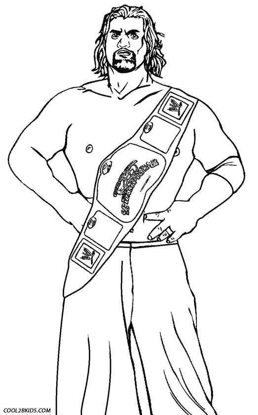 Printable wrestling coloring pages for kids